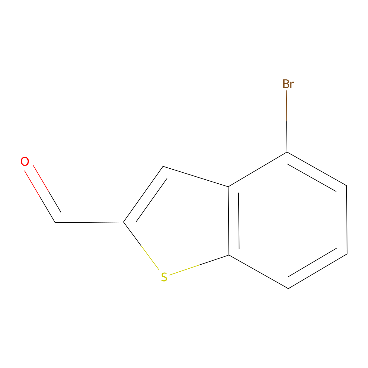 4-Bromo-1-benzothiophene-2-carbaldehyde molecular structure, CAS 19075-43-5
