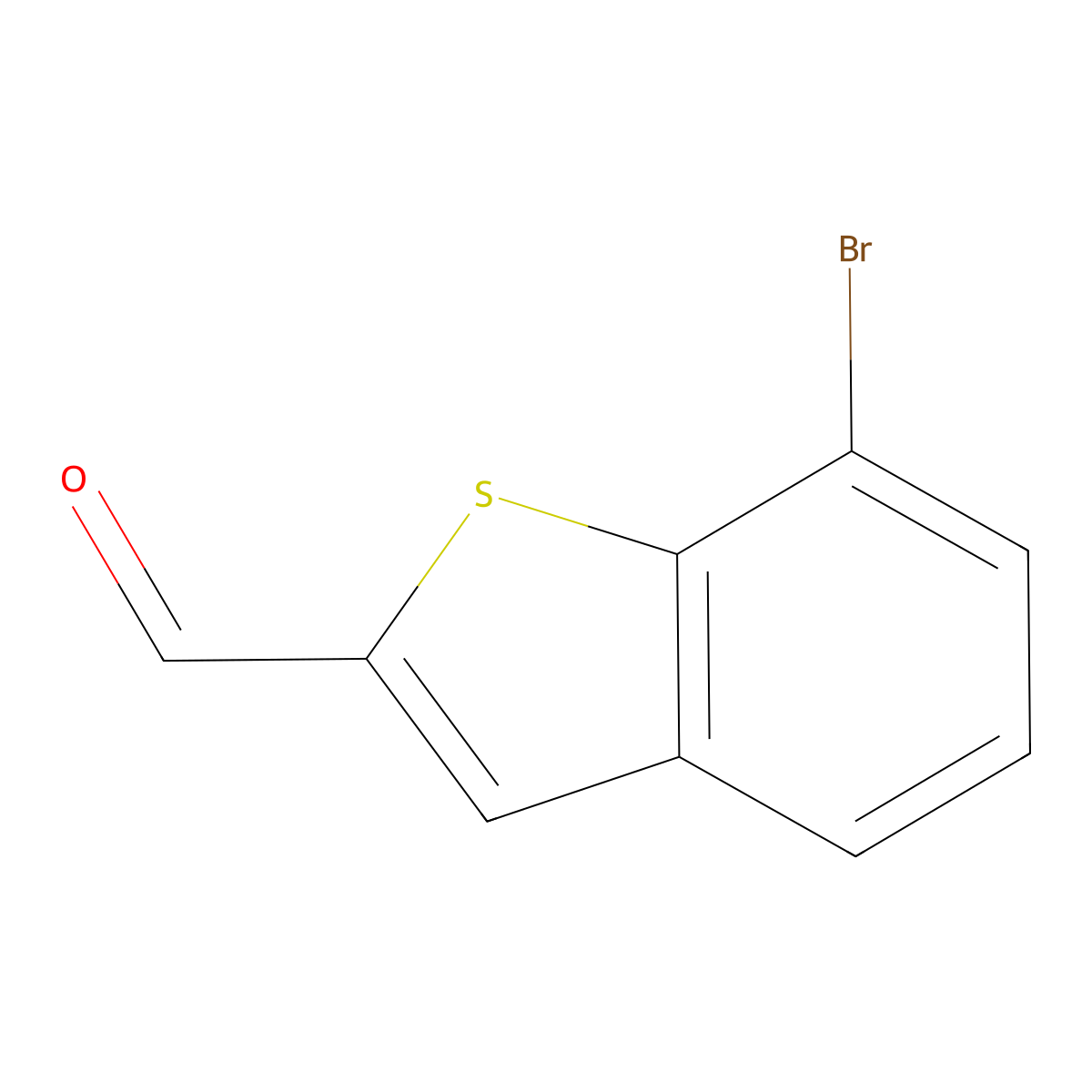 7-Bromo-1-benzothiophene-2-carbaldehyde molecular structure, CAS 19075-47-9