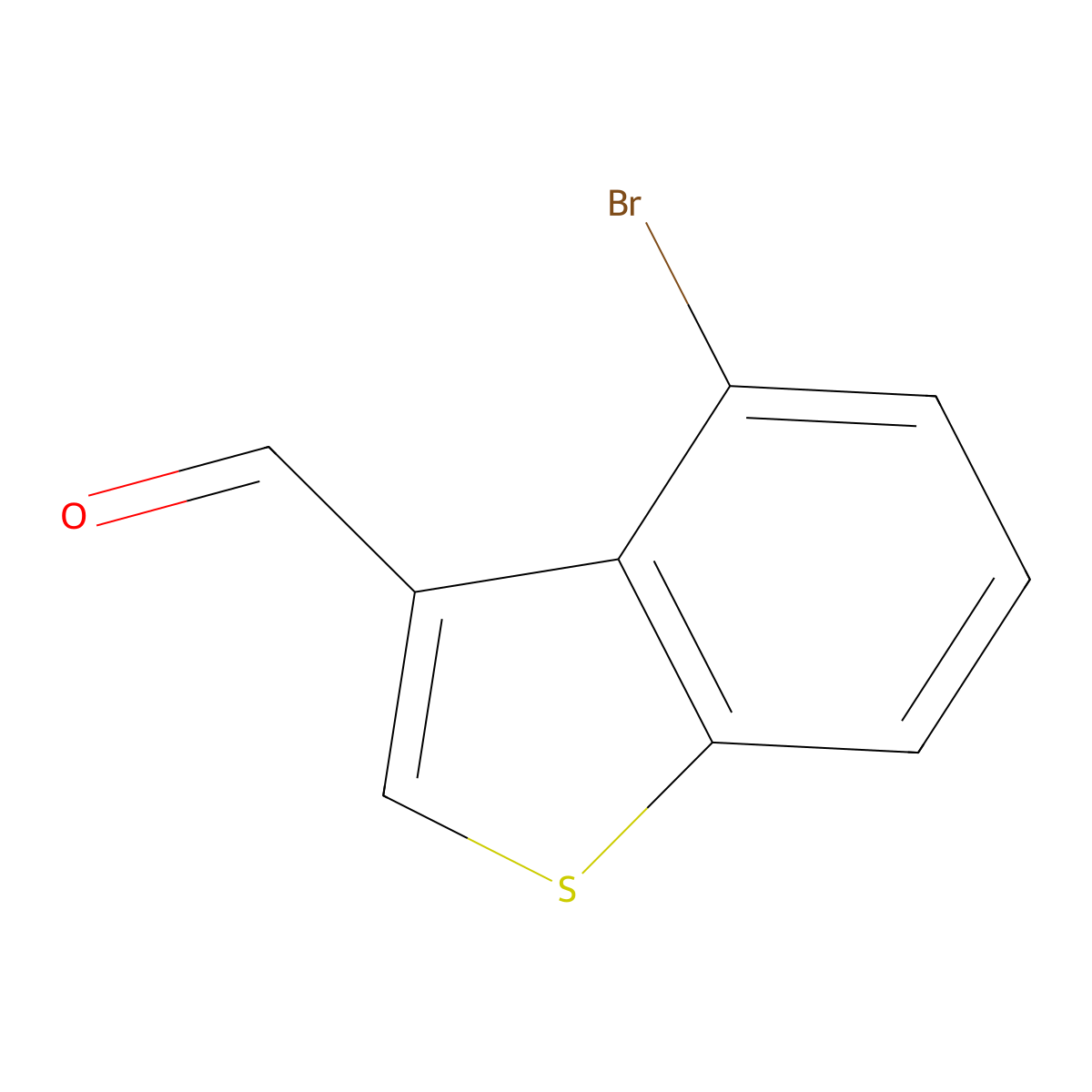 4-Bromo-1-benzothiophene-3-carbaldehyde molecular structure, CAS 19075-49-1