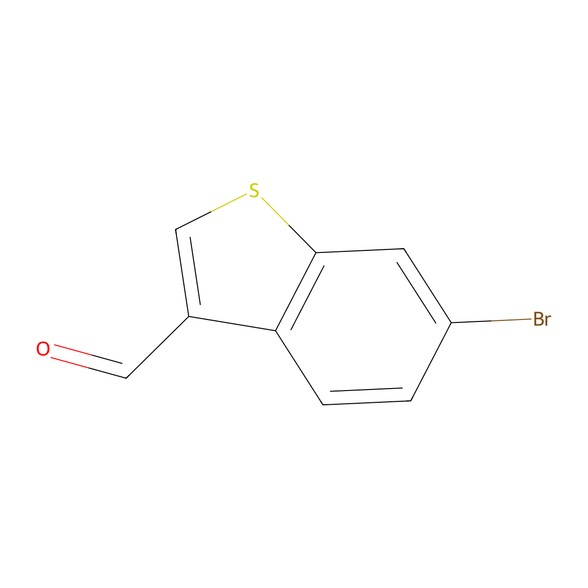 6-Bromo-1-benzothiophene-3-carbaldehyde molecular structure, CAS 19075-53-7