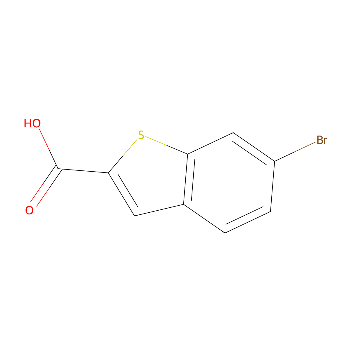 6-Bromo-1-benzothiophene-2-carboxylic acid molecular structure, CAS 19075-58-2