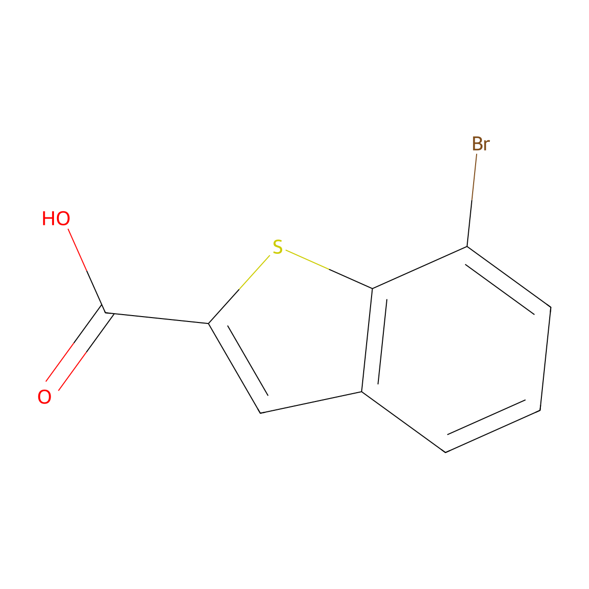 7-Bromo-1-benzothiophene-2-carboxylic acid molecular structure, CAS 19075-59-3