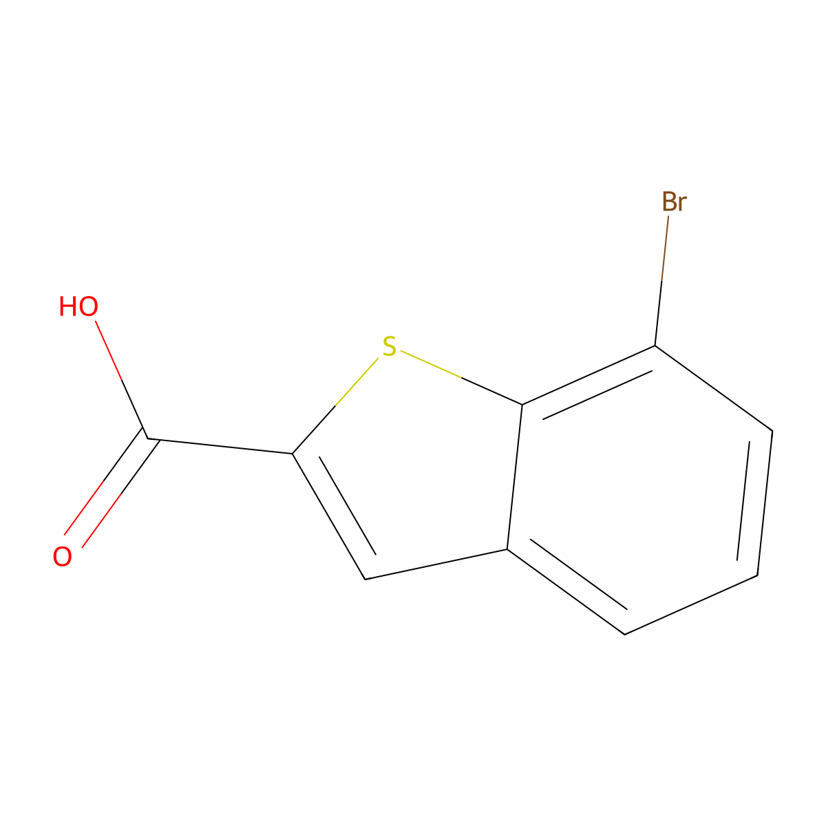 7-Bromo-1-benzothiophene-2-carboxylic acid molecular structure, CAS 19075-59-3