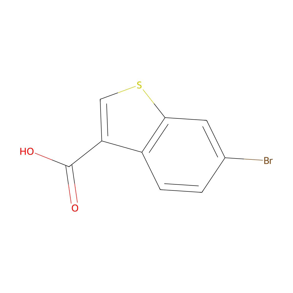 6-Bromobenzo(b)thiophene-3-carboxylic acid molecular structure, CAS 19075-61-7