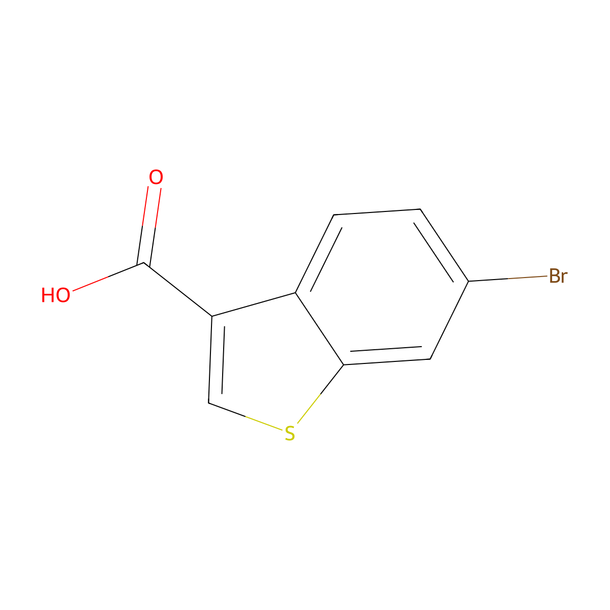 6-Bromobenzo(b)thiophene-3-carboxylic acid molecular structure, CAS 19075-61-7