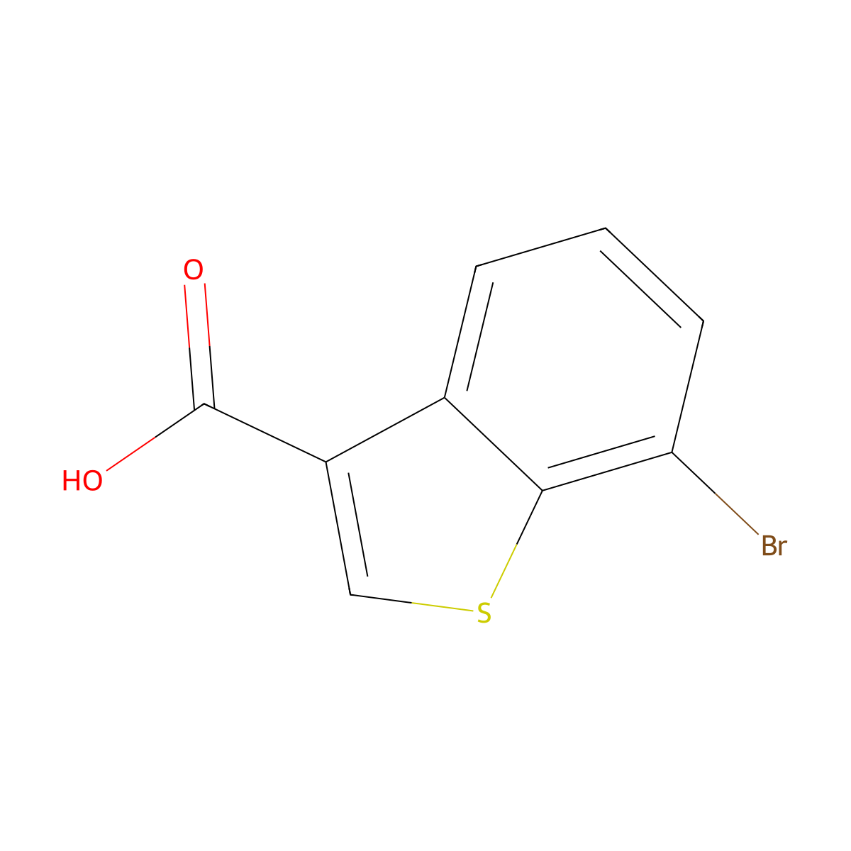 7-Bromo-1-benzothiophene-3-carboxylic acid molecular structure, CAS 19075-62-8