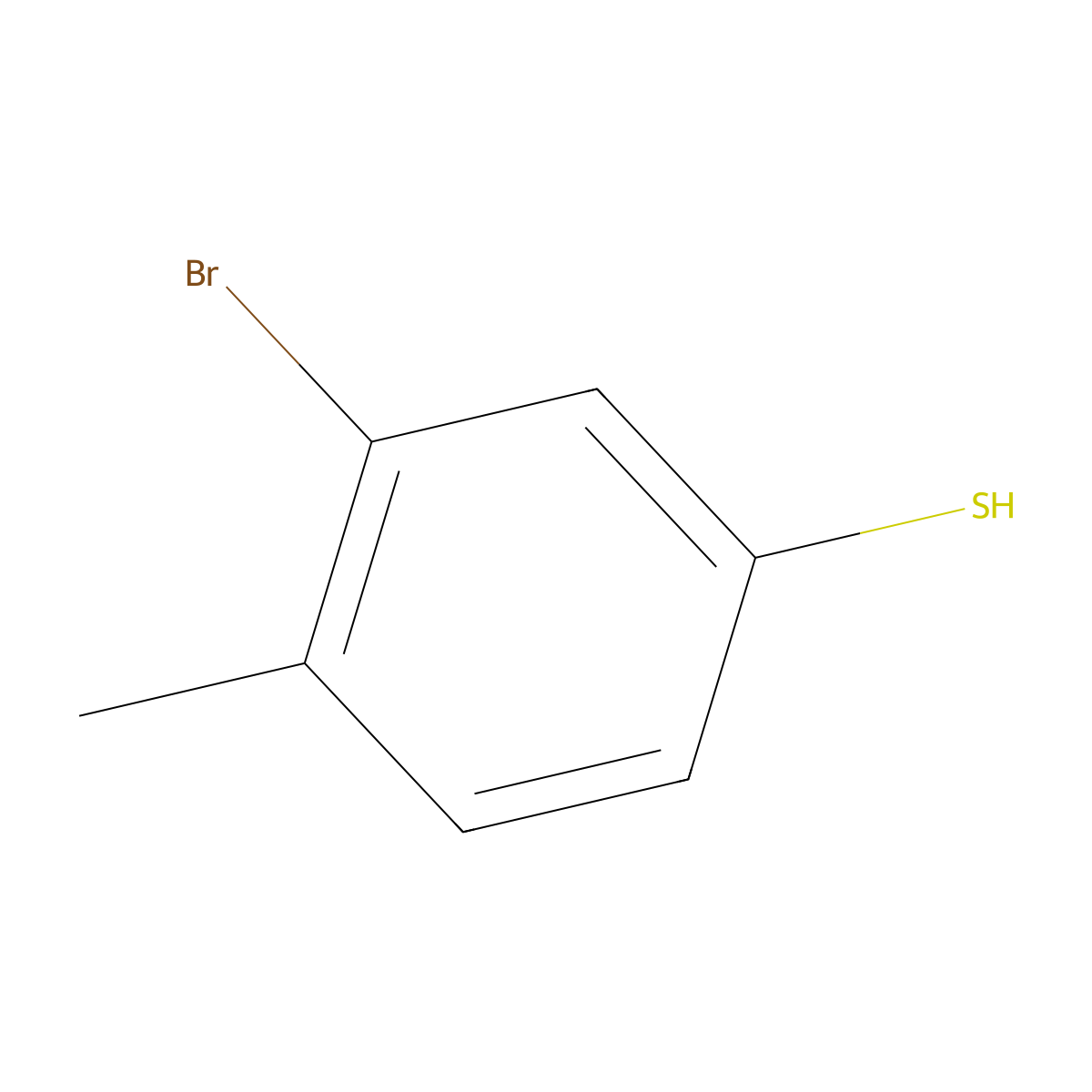 3-Bromo-4-methylbenzene-1-thiol molecular structure, CAS 19075-64-0