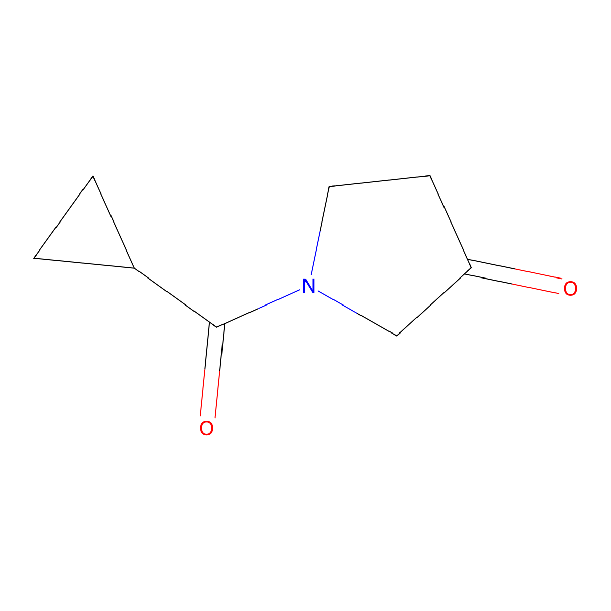 1-(Cyclopropanecarbonyl)pyrrolidin-3-one molecular structure, CAS 1907596-44-4