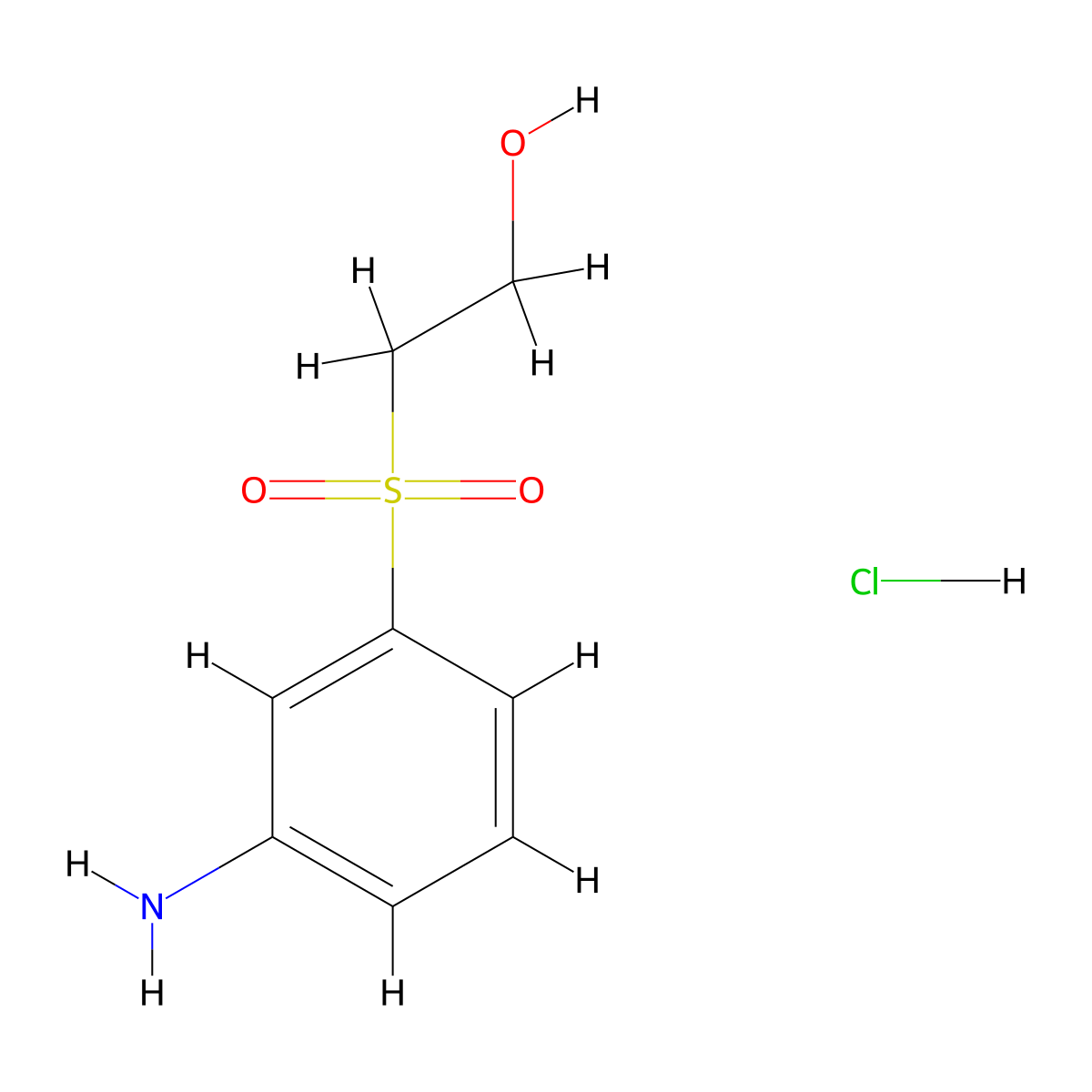 2-(3-Aminophenylsulfonyl)ethanol hydrochloride molecular structure, CAS 19076-03-0