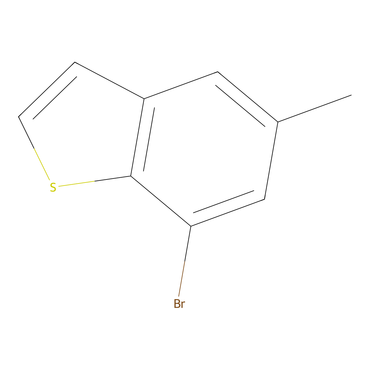 7-Bromo-5-methylbenzo[b]thiophene molecular structure, CAS 19076-19-8