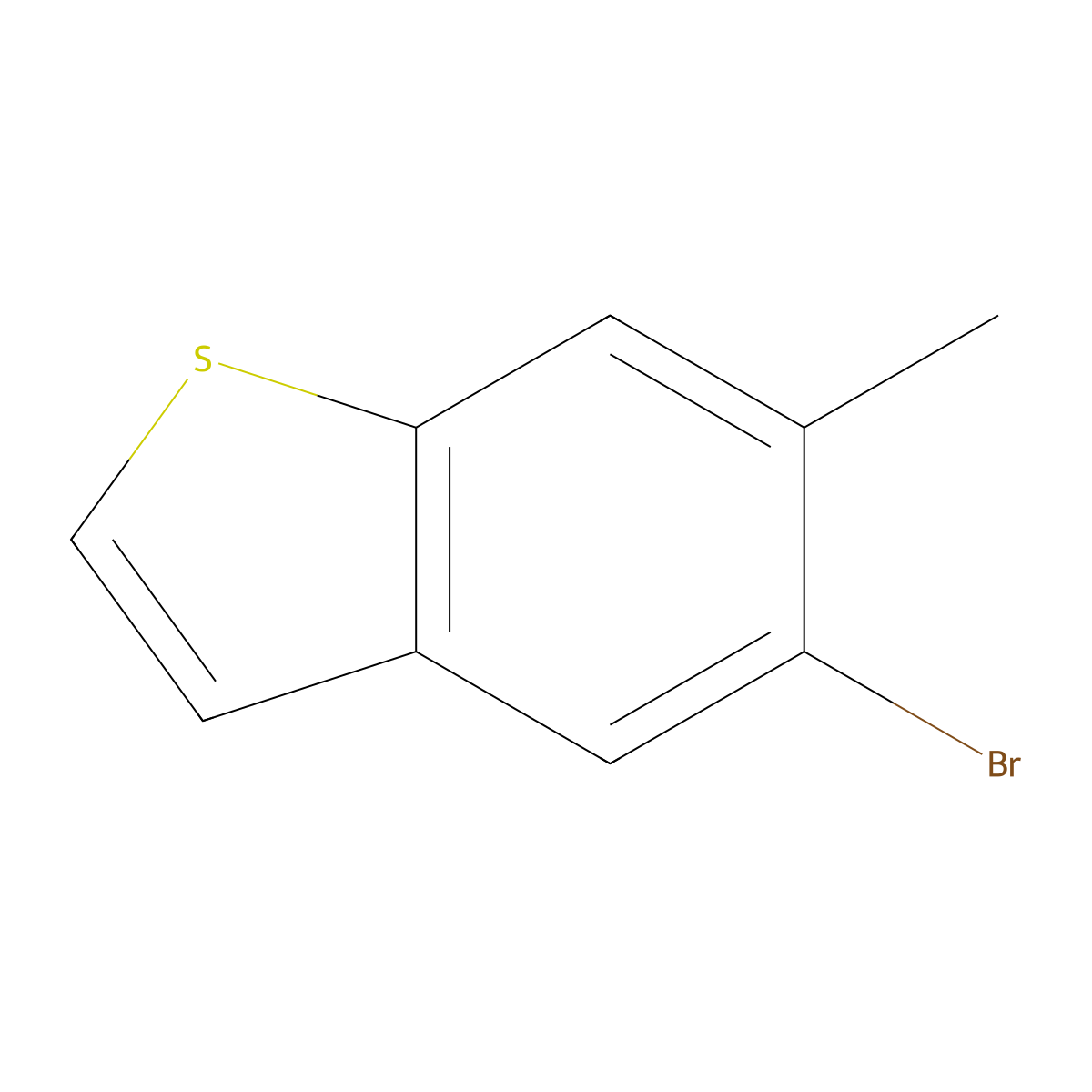 5-Bromo-6-methylbenzo[b]thiophene molecular structure, CAS 19076-20-1