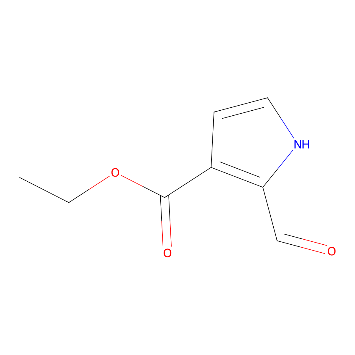 ethyl 2-formyl-1H-pyrrole-3-carboxylate molecular structure, CAS 19076-57-4