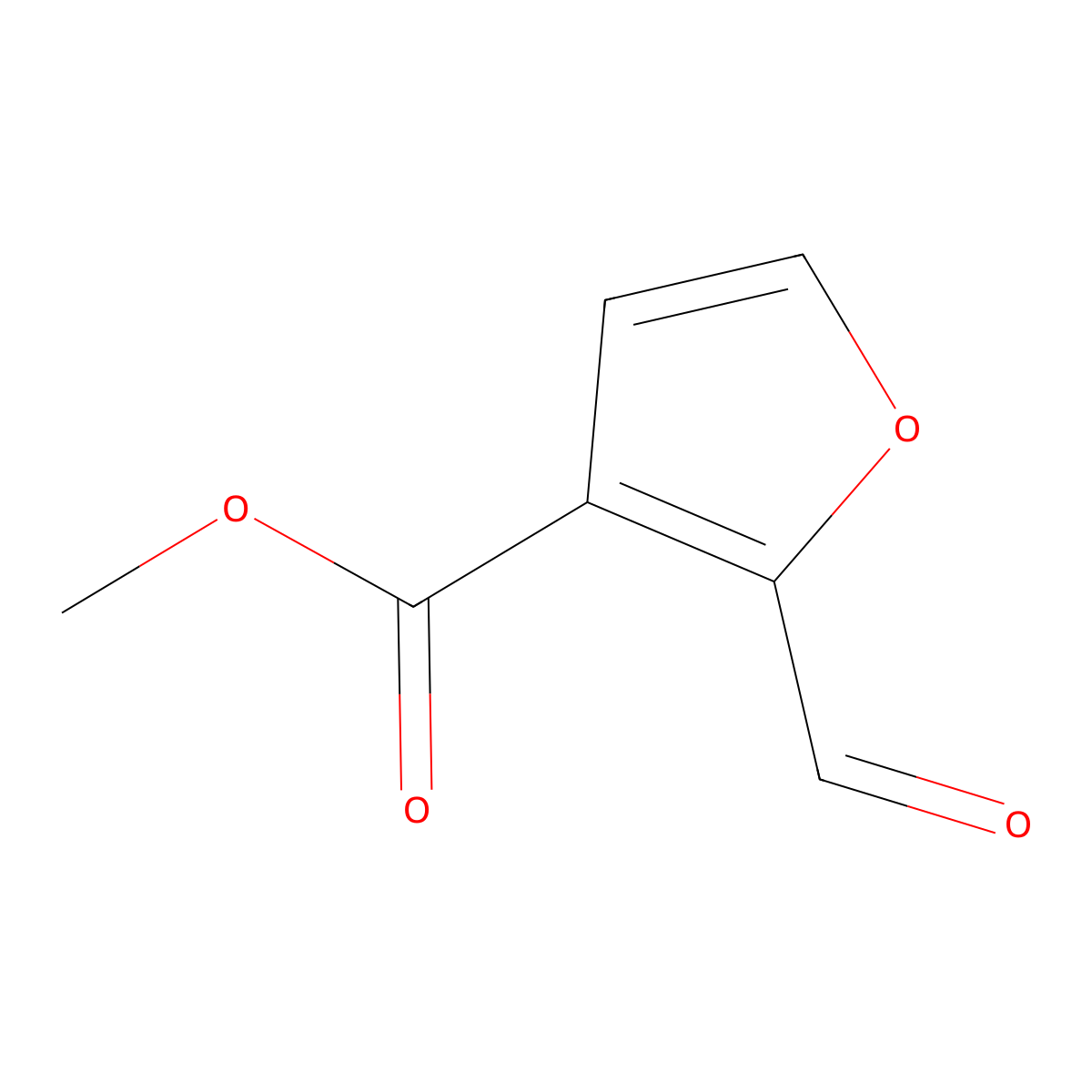 Methyl 2-formylfuran-3-carboxylate molecular structure, CAS 19076-60-9