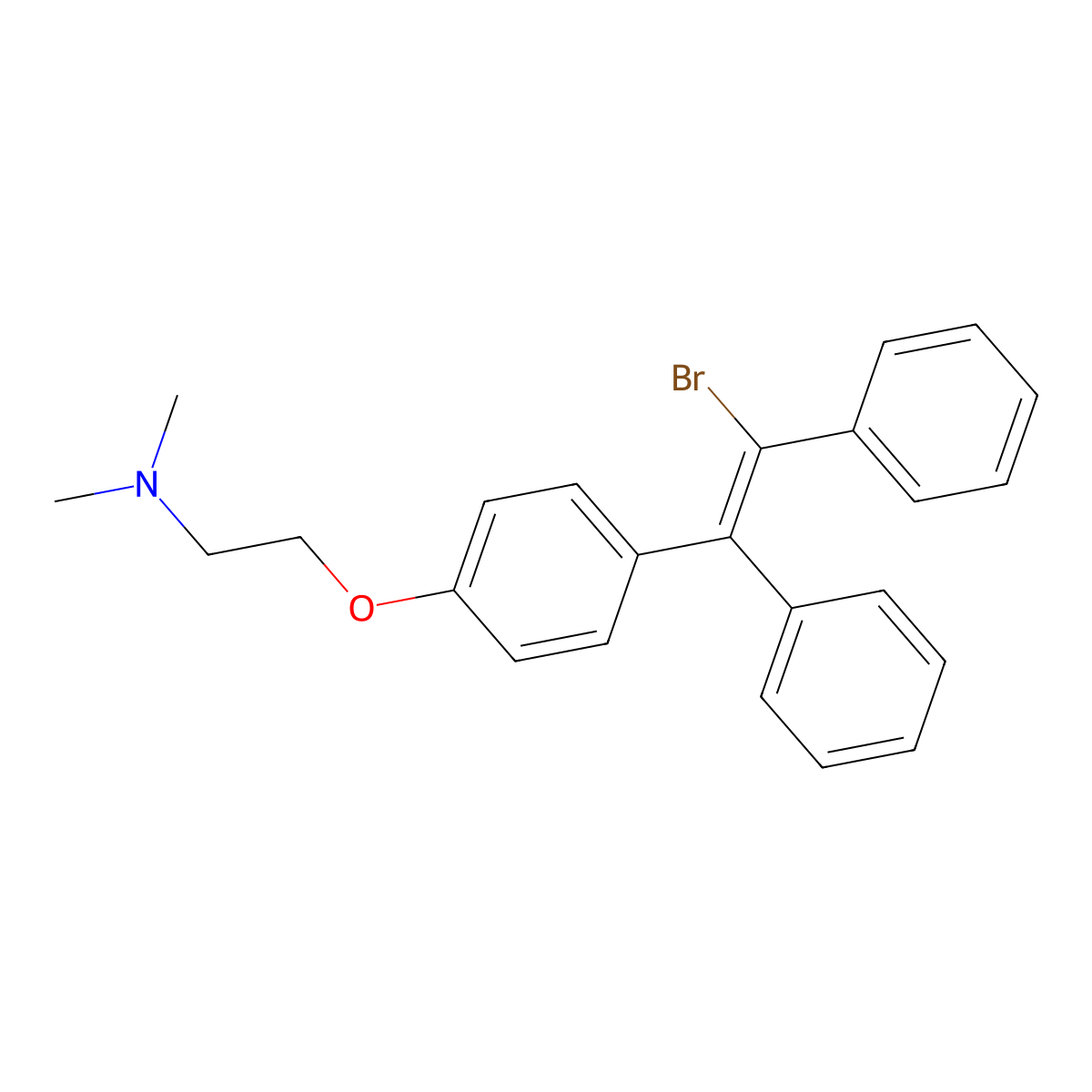 2-[4-(2-bromo-1,2-diphenylethenyl)phenoxy]-N,N-dimethylethanamine molecular structure, CAS 19076-79-0