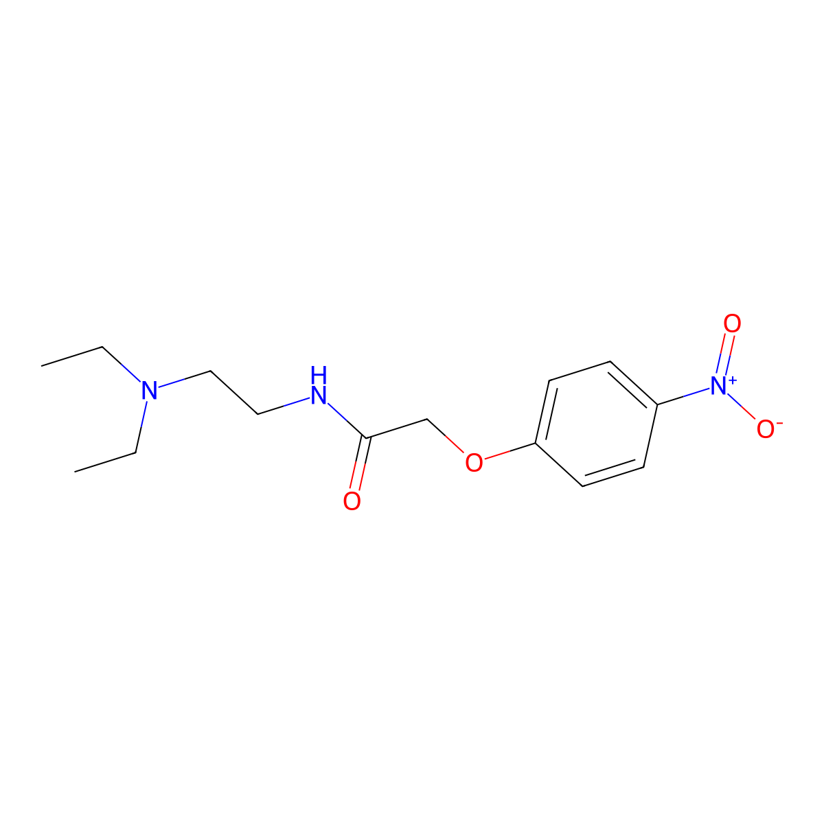 N-[2-(diethylamino)ethyl]-2-(4-nitrophenoxy)acetamide molecular structure, CAS 19076-88-1