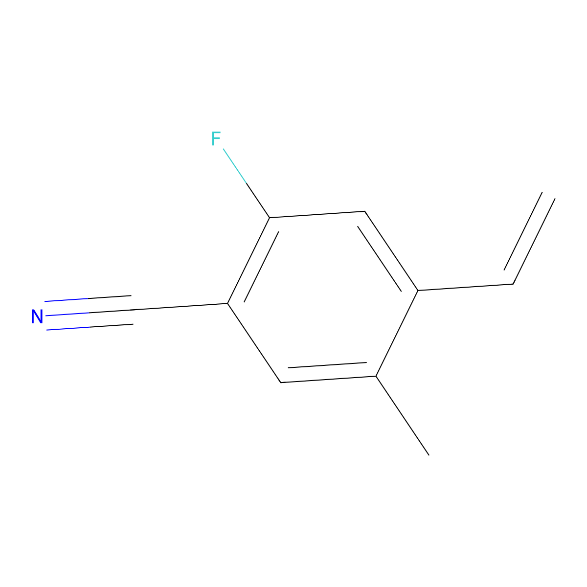 4-Ethenyl-2-fluoro-5-methylbenzonitrile molecular structure, CAS 1907642-96-9