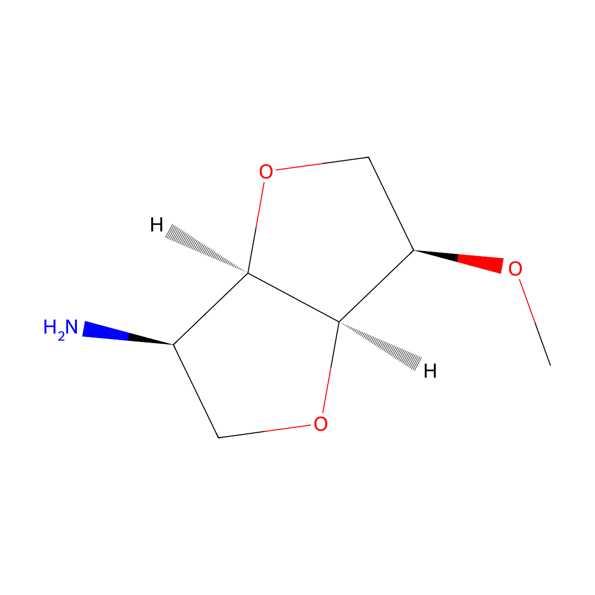 (3R,3aR,6R,6aS)-6-Methoxyhexahydrofuro[3,2-b]furan-3-amine molecular structure, CAS 1907689-88-6