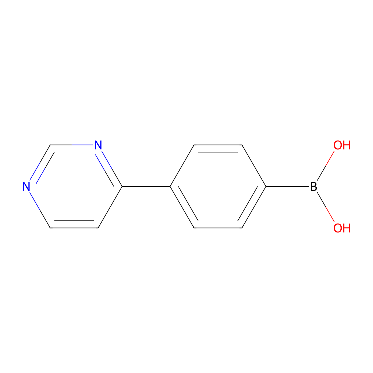 4-(Pyrimidin-4-yl)phenylboronic acid molecular structure, CAS 1907696-52-9
