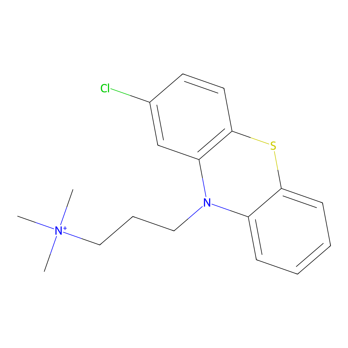 2-Chloro-N,N,N-trimethyl-10H-phenothiazine-10-propanaminium molecular structure, CAS 19077-31-7