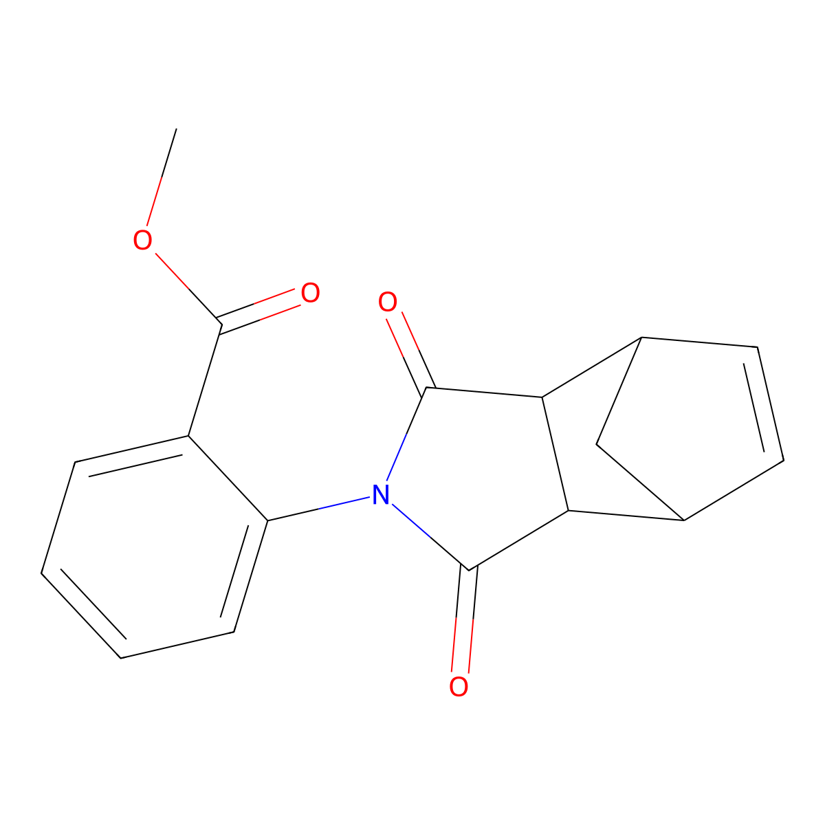 methyl 2-(1,3-dioxo-1,3,3a,4,7,7a-hexahydro-2H-4,7-methanoisoindol-2-yl)benzoate molecular structure, CAS 19077-67-9