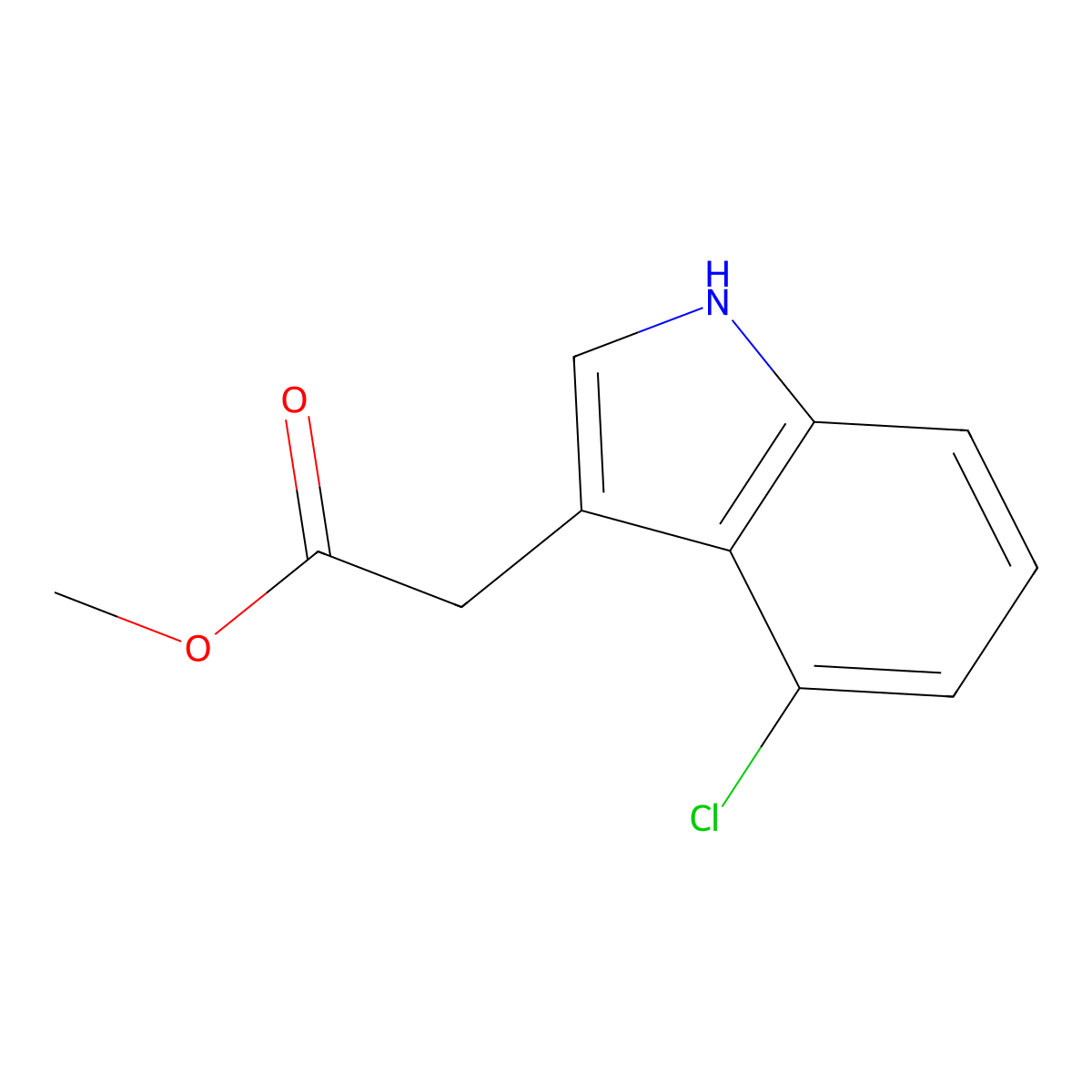 Methyl 4-chloro-1H-indole-3-acetate molecular structure, CAS 19077-78-2