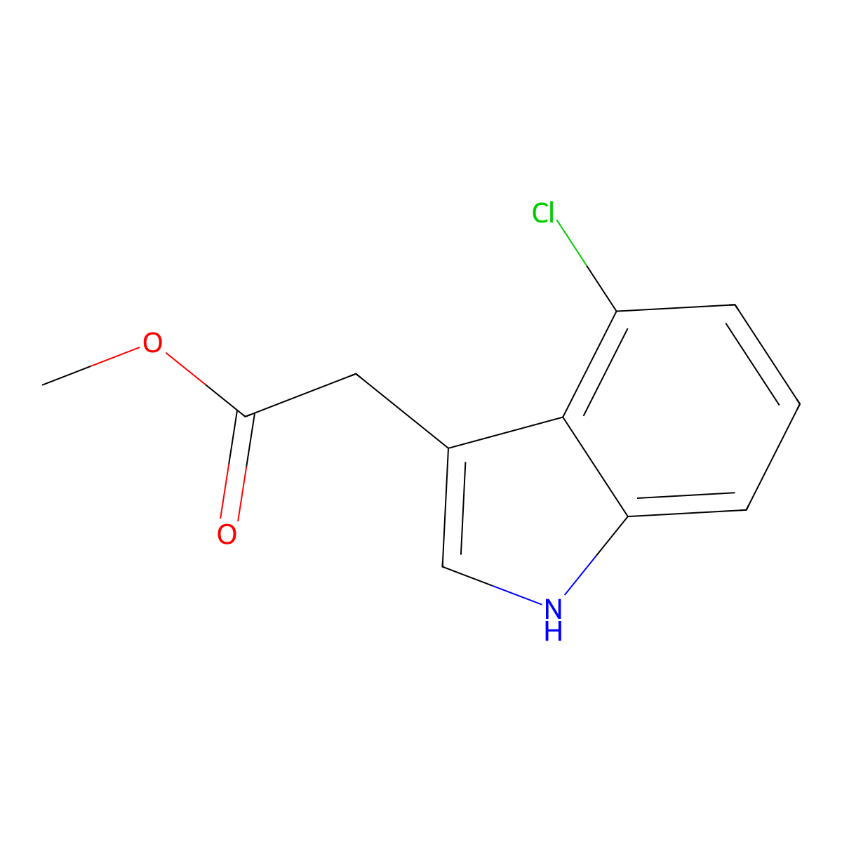 Methyl 4-chloro-1H-indole-3-acetate molecular structure, CAS 19077-78-2