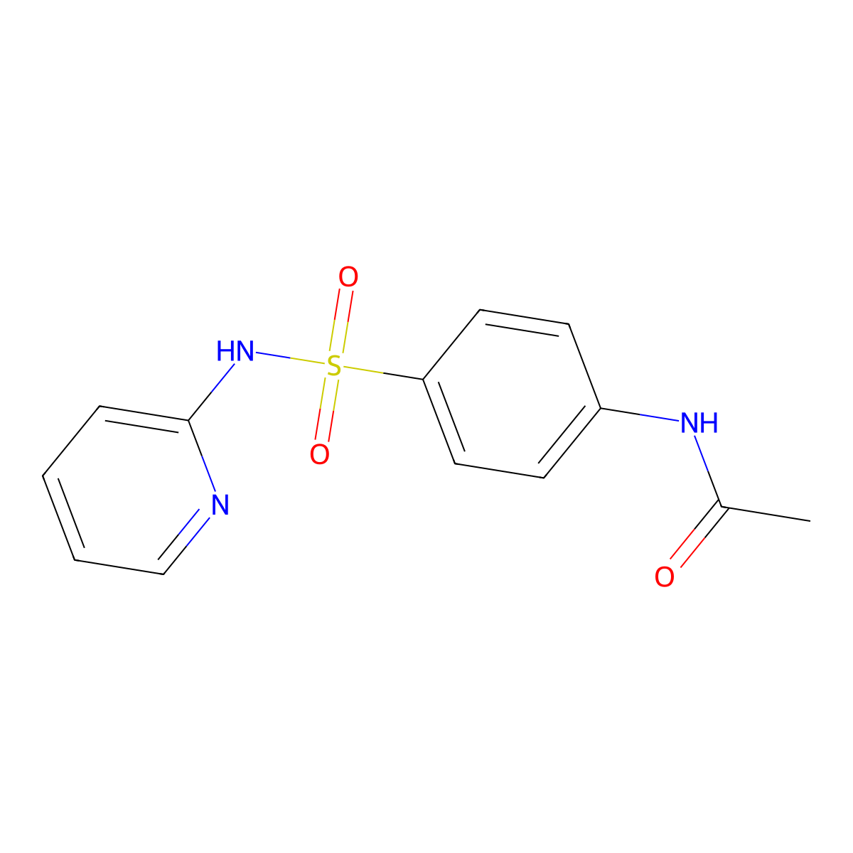 Acetylsulfapyridine molecular structure, CAS 19077-98-6
