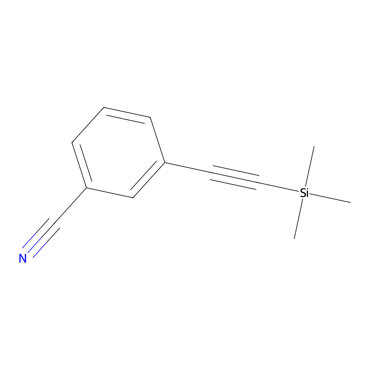 3-[(Trimethylsilyl)ethynyl]benzonitrile molecular structure, CAS 190771-22-3