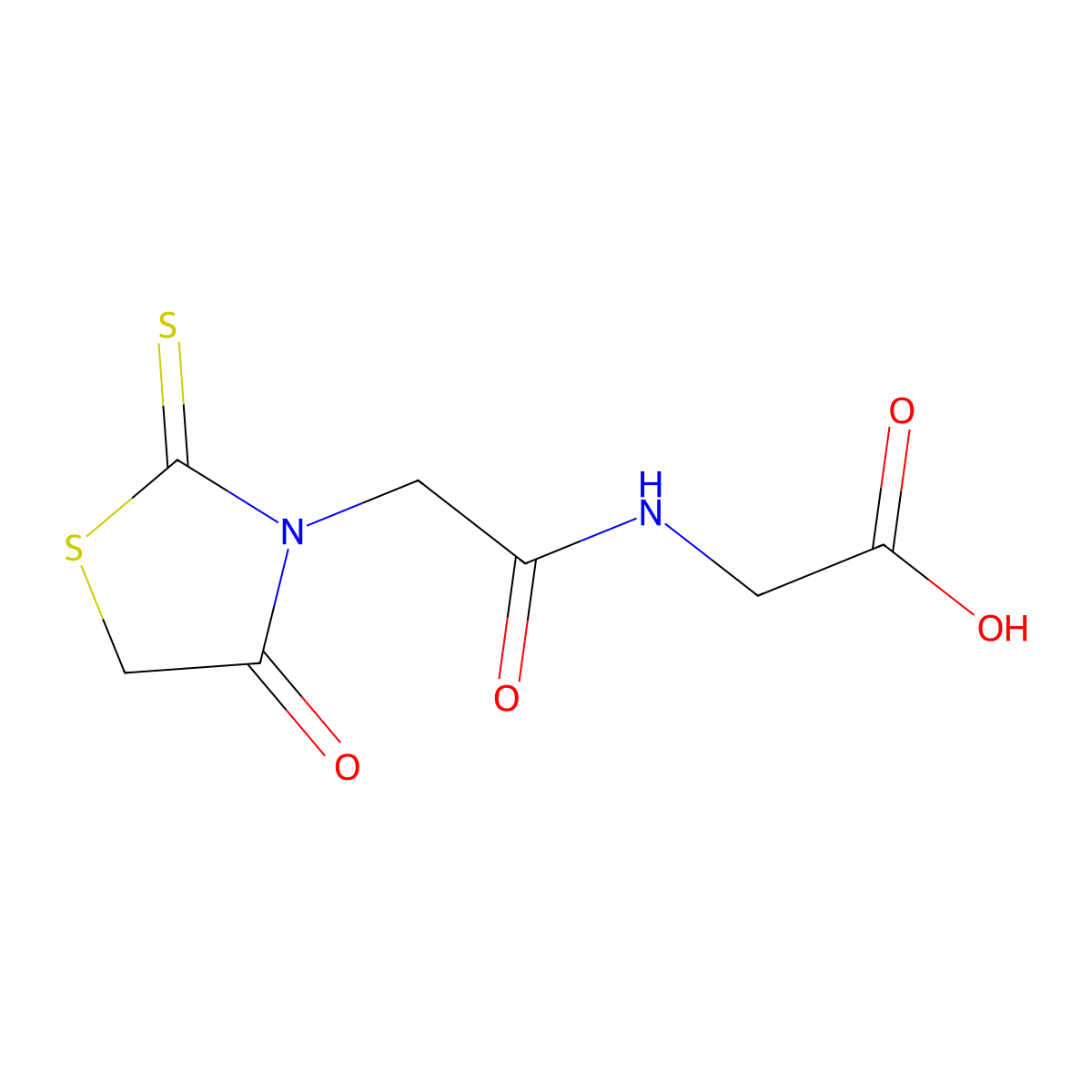 2-[2-(4-Oxo-2-sulfanylidene-1,3-thiazolidin-3-yl)acetamido]acetic acid molecular structure, CAS 190773-76-3