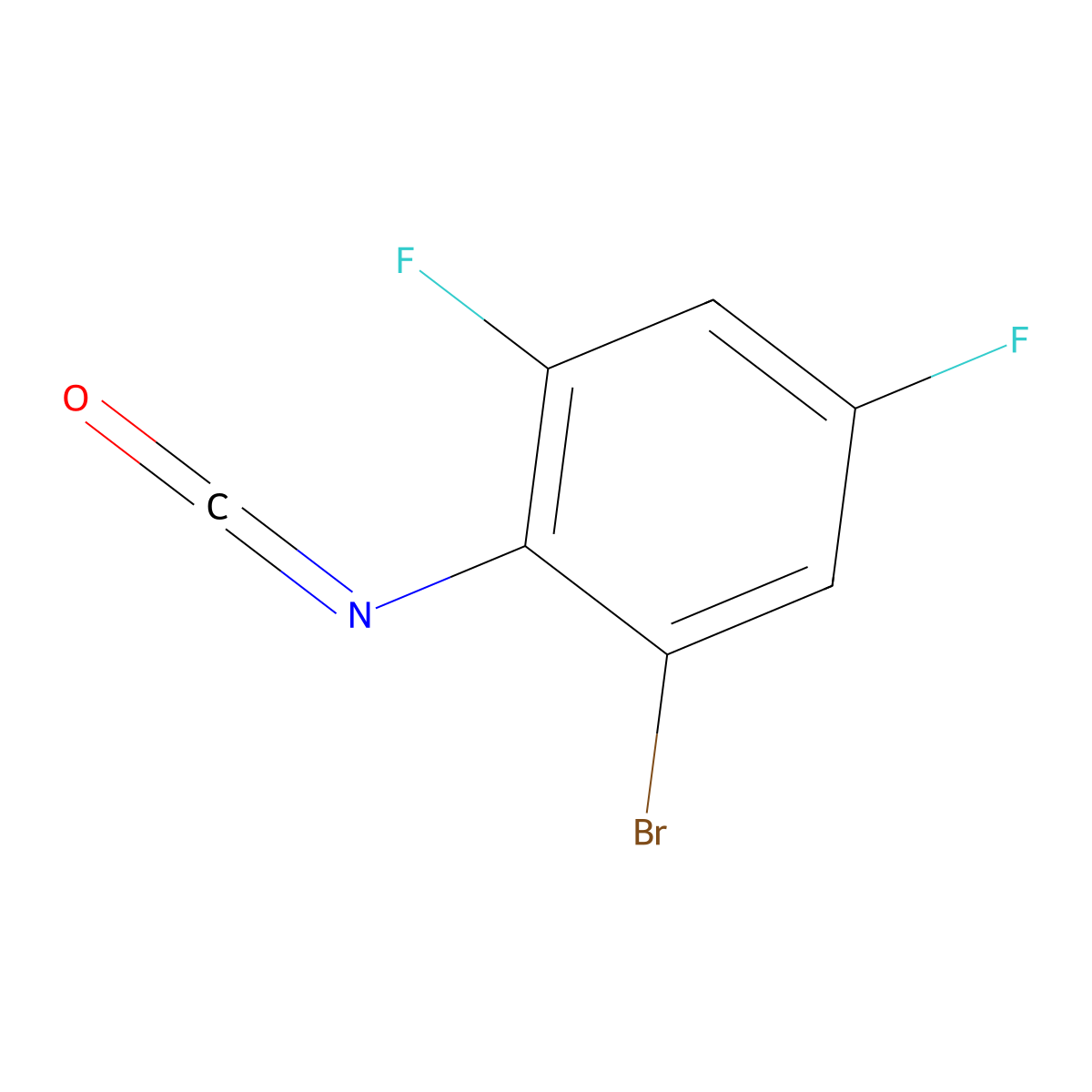2-Bromo-4,6-difluorophenyl isocyanate molecular structure, CAS 190774-48-2