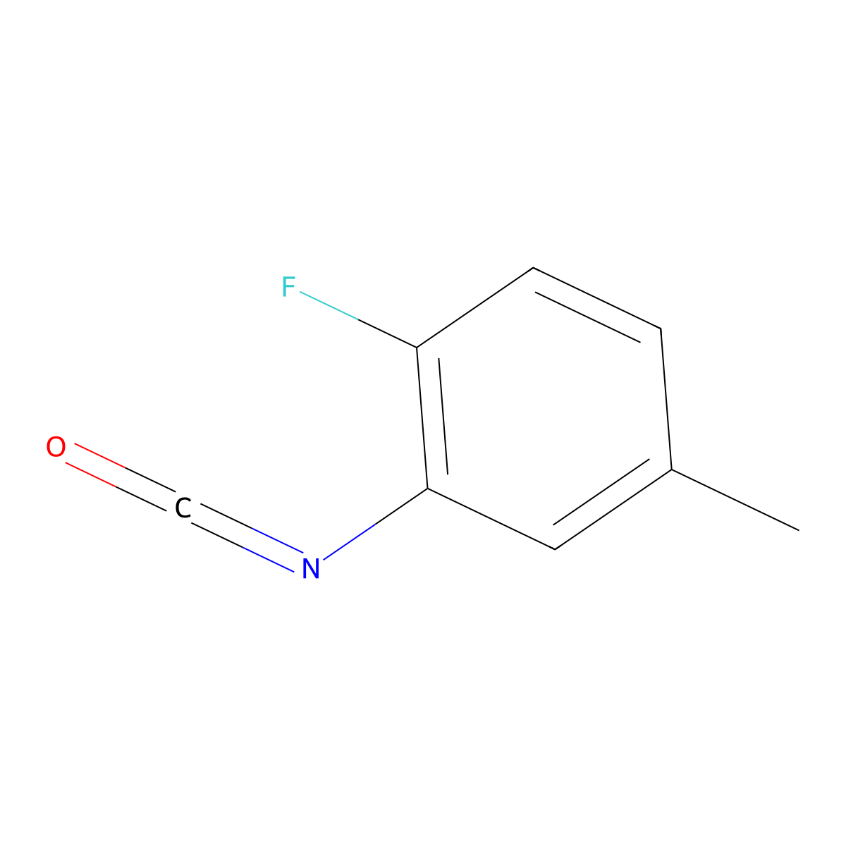 2-Fluoro-5-methylphenyl isocyanate molecular structure, CAS 190774-50-6