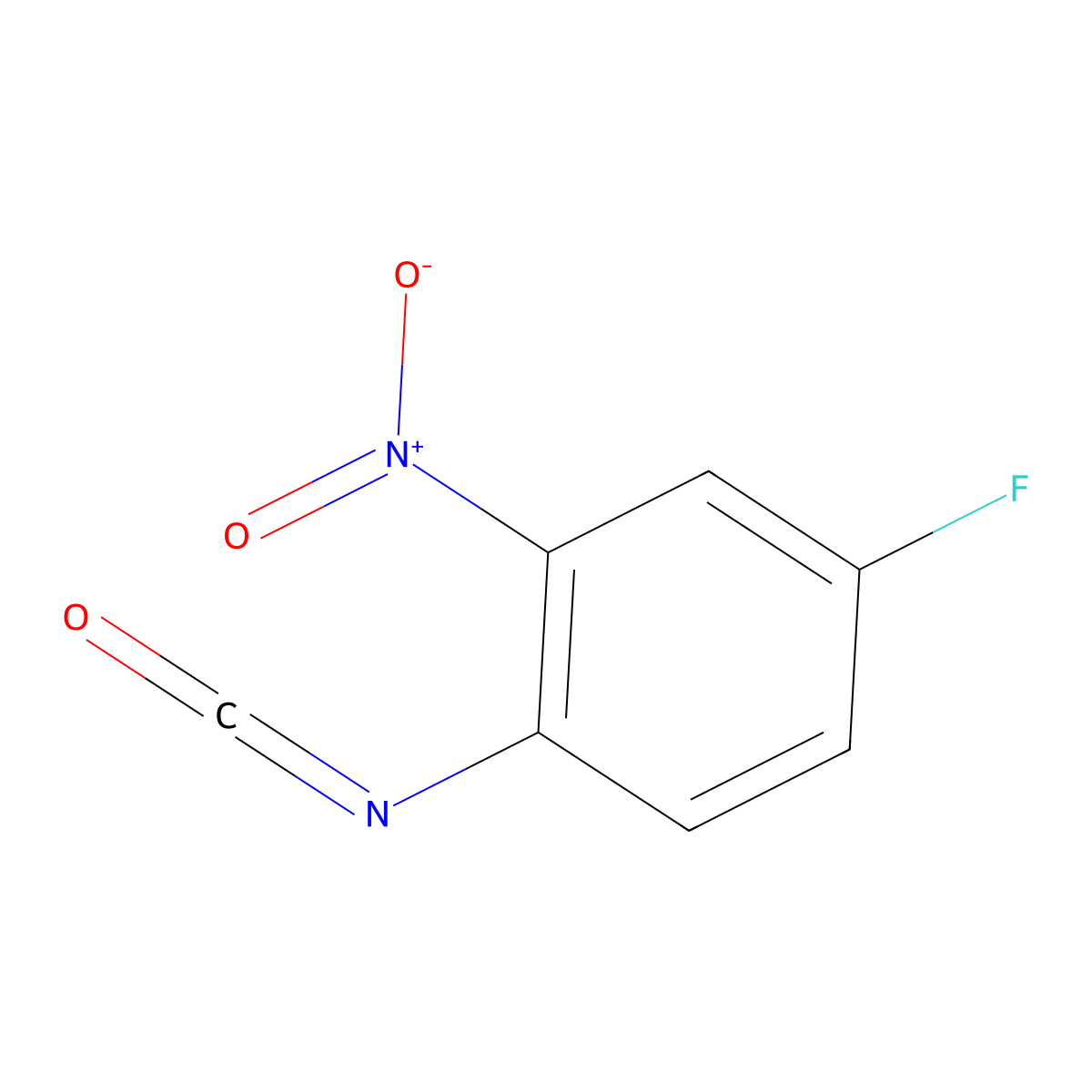 4-Fluoro-2-nitrophenyl isocyanate molecular structure, CAS 190774-51-7
