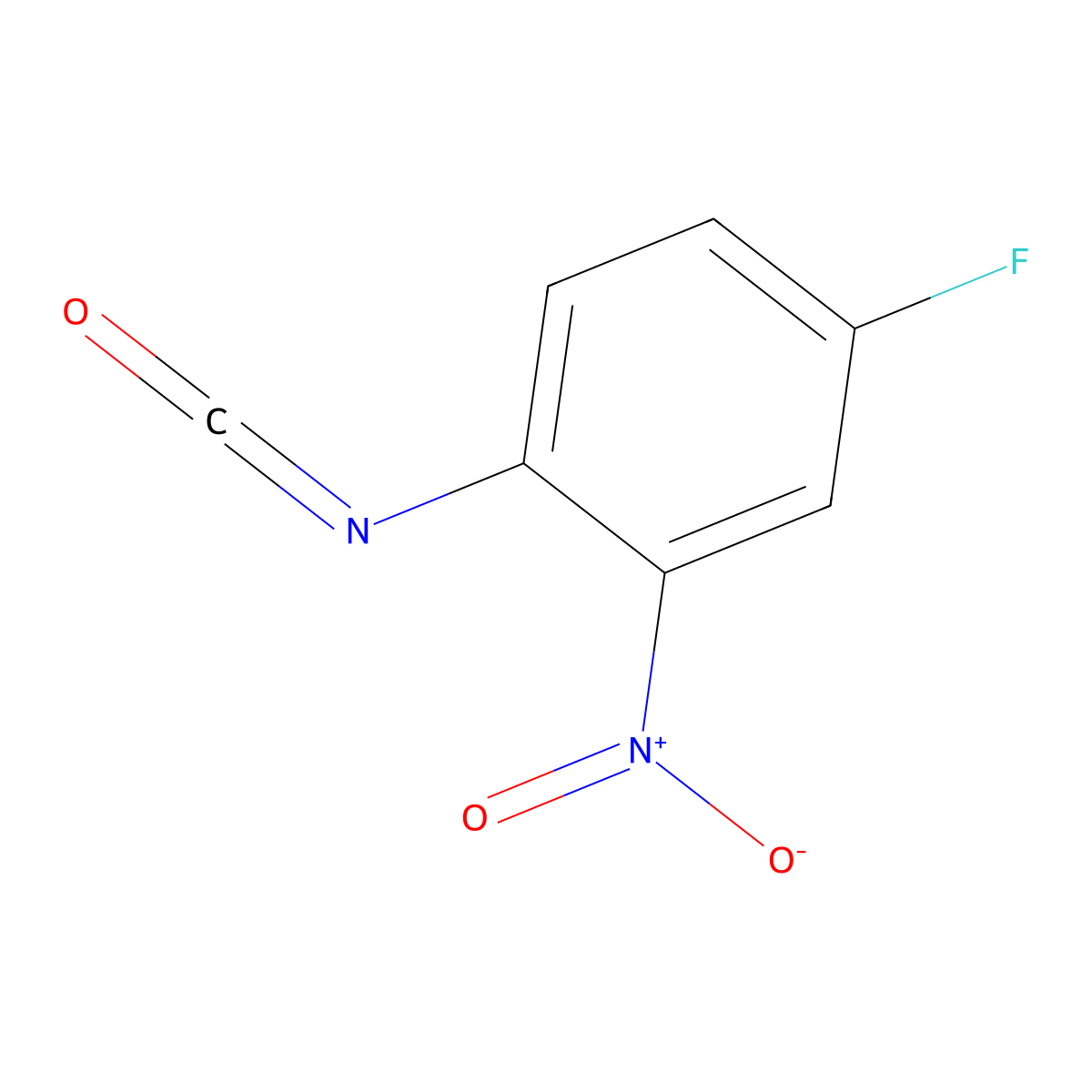 4-Fluoro-2-nitrophenyl isocyanate molecular structure, CAS 190774-51-7