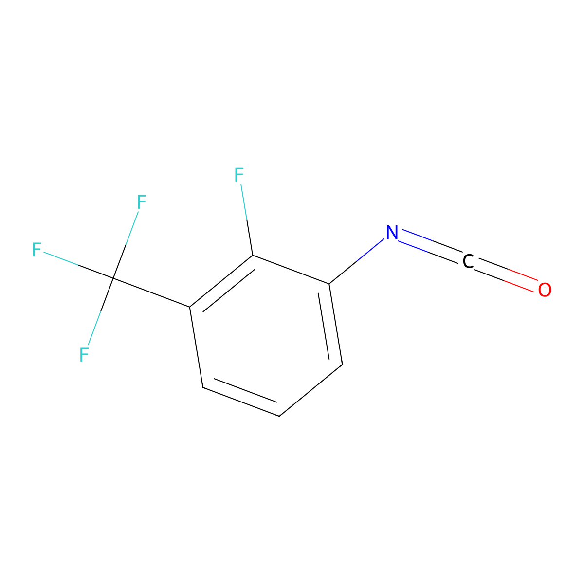 2-Fluoro-3-(trifluoromethyl)phenyl isocyanate molecular structure, CAS 190774-52-8