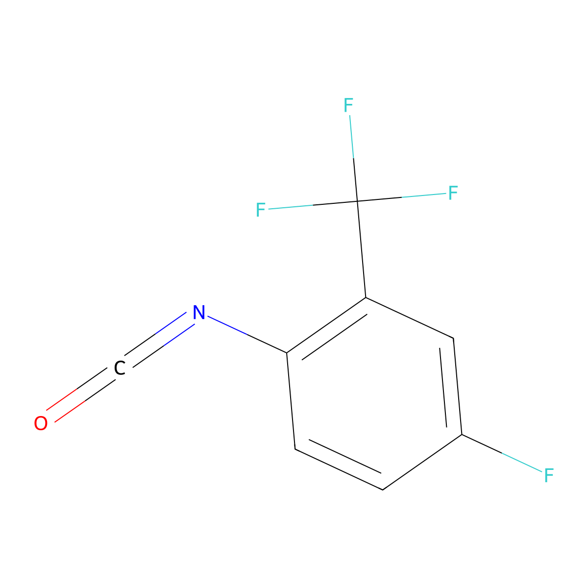 4-Fluoro-1-isocyanato-2-(trifluoromethyl)benzene molecular structure, CAS 190774-54-0