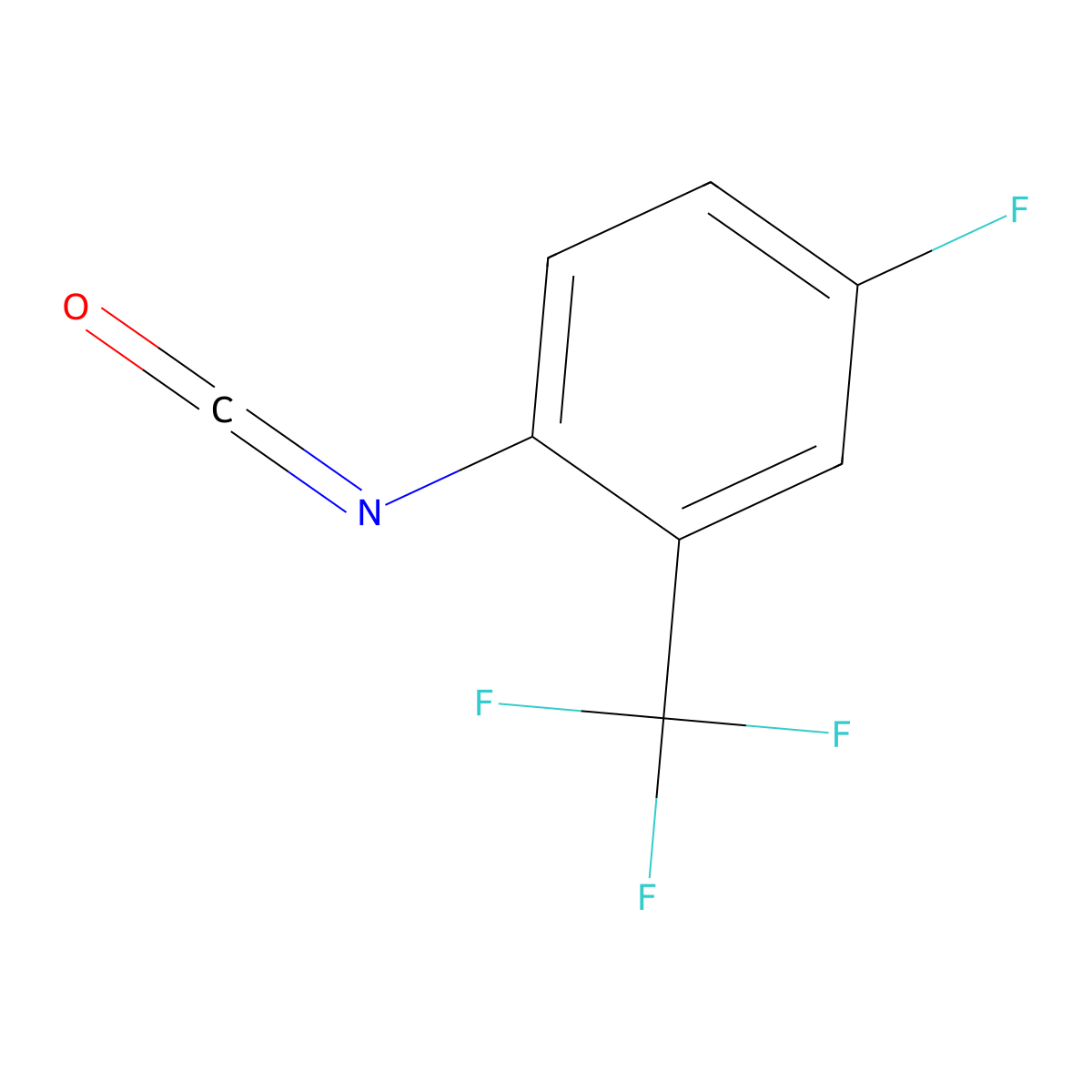 4-Fluoro-1-isocyanato-2-(trifluoromethyl)benzene molecular structure, CAS 190774-54-0