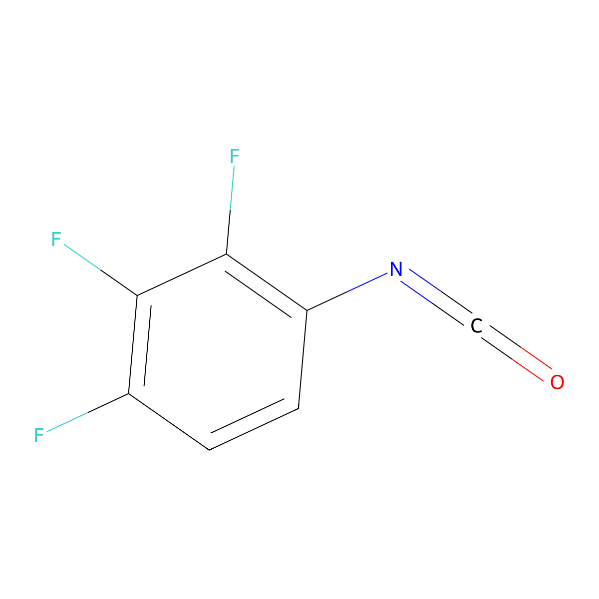 2,3,4-Trifluorophenyl isocyanate molecular structure, CAS 190774-58-4