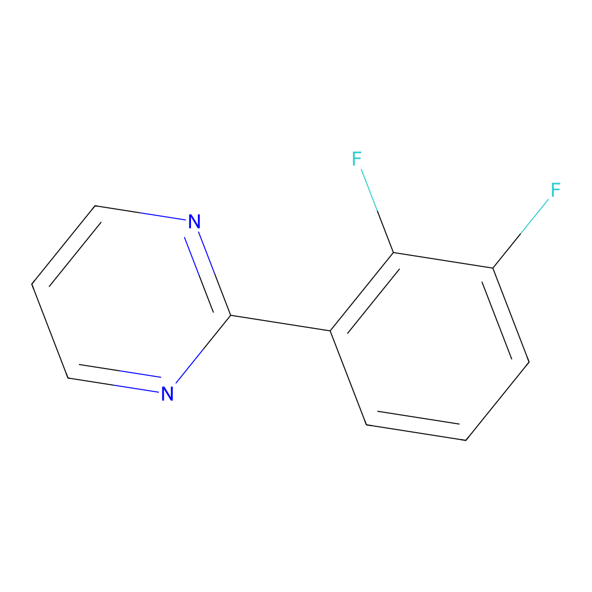 2-(2,3-Difluorophenyl)pyrimidine molecular structure, CAS 190776-46-6