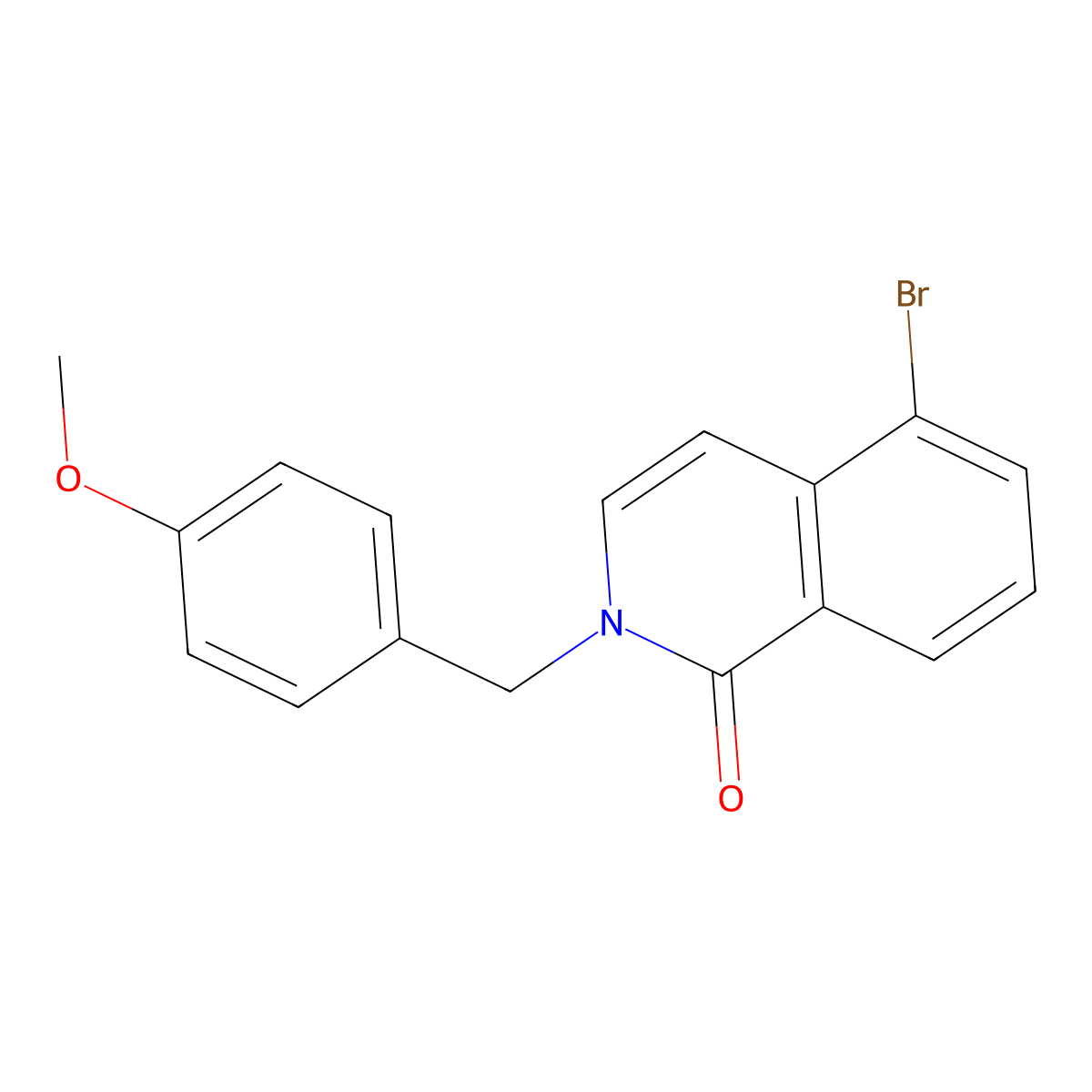 5-Bromo-2-[(4-methoxyphenyl)methyl]isoquinolin-1-one molecular structure, CAS 190777-80-1