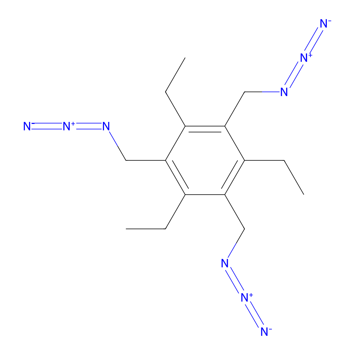 1,3,5-Tris(azidomethyl)-2,4,6-triethylbenzene molecular structure, CAS 190779-62-5