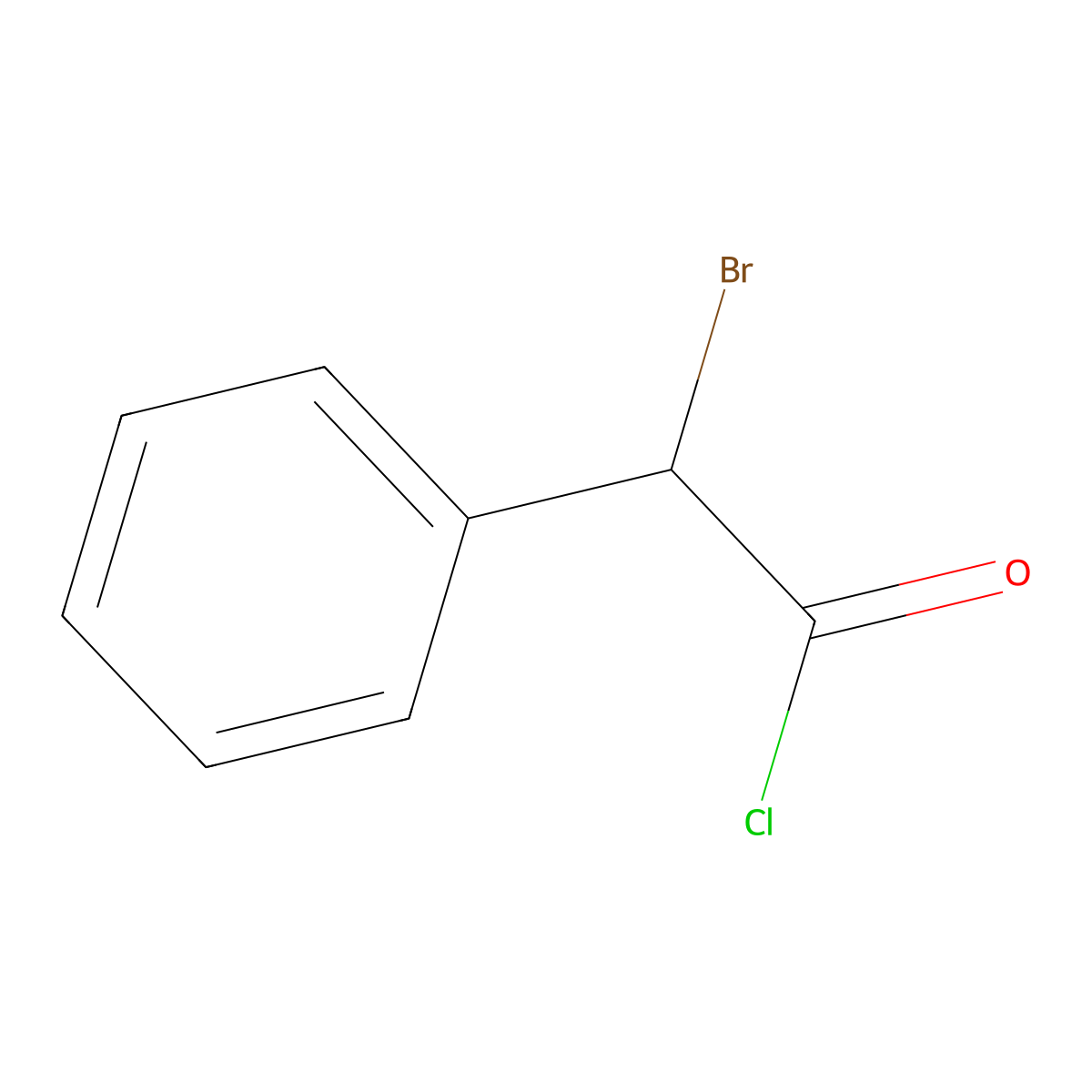 Bromophenylacetyl chloride molecular structure, CAS 19078-72-9