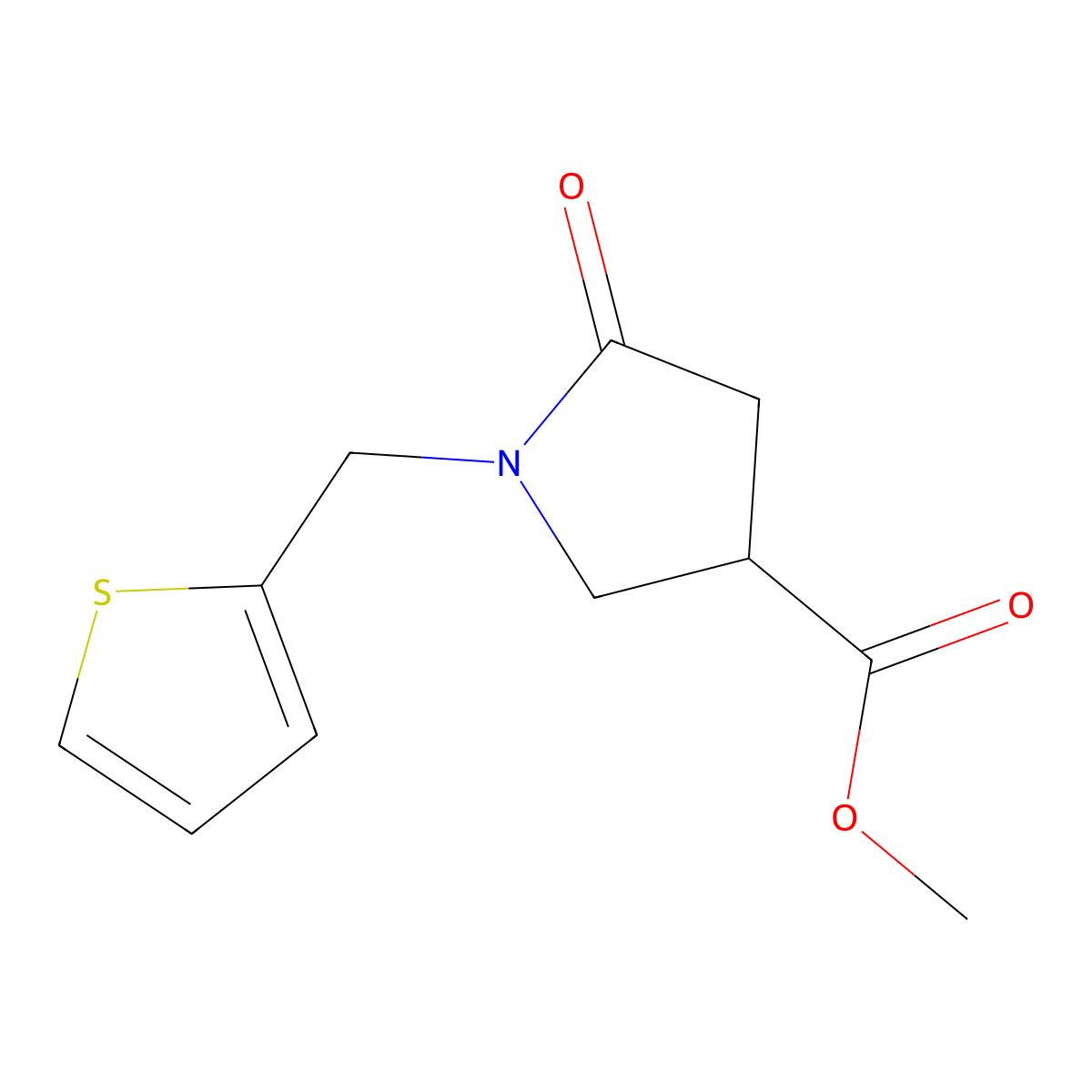 Methyl 5-oxo-1-(thiophen-2-ylmethyl)pyrrolidine-3-carboxylate molecular structure, CAS 190784-05-5