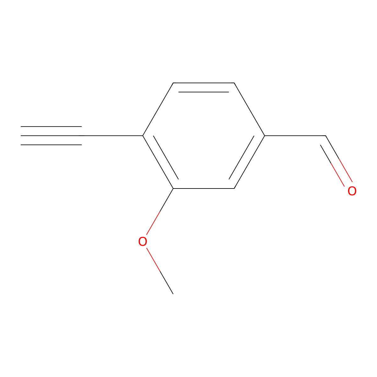 4-Ethynyl-3-methoxybenzaldehyde molecular structure, CAS 190786-13-1