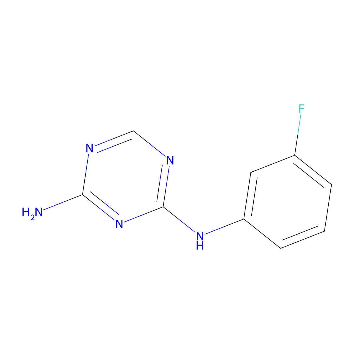 2-N-(3-fluorophenyl)-1,3,5-triazine-2,4-diamine molecular structure, CAS 19079-38-0