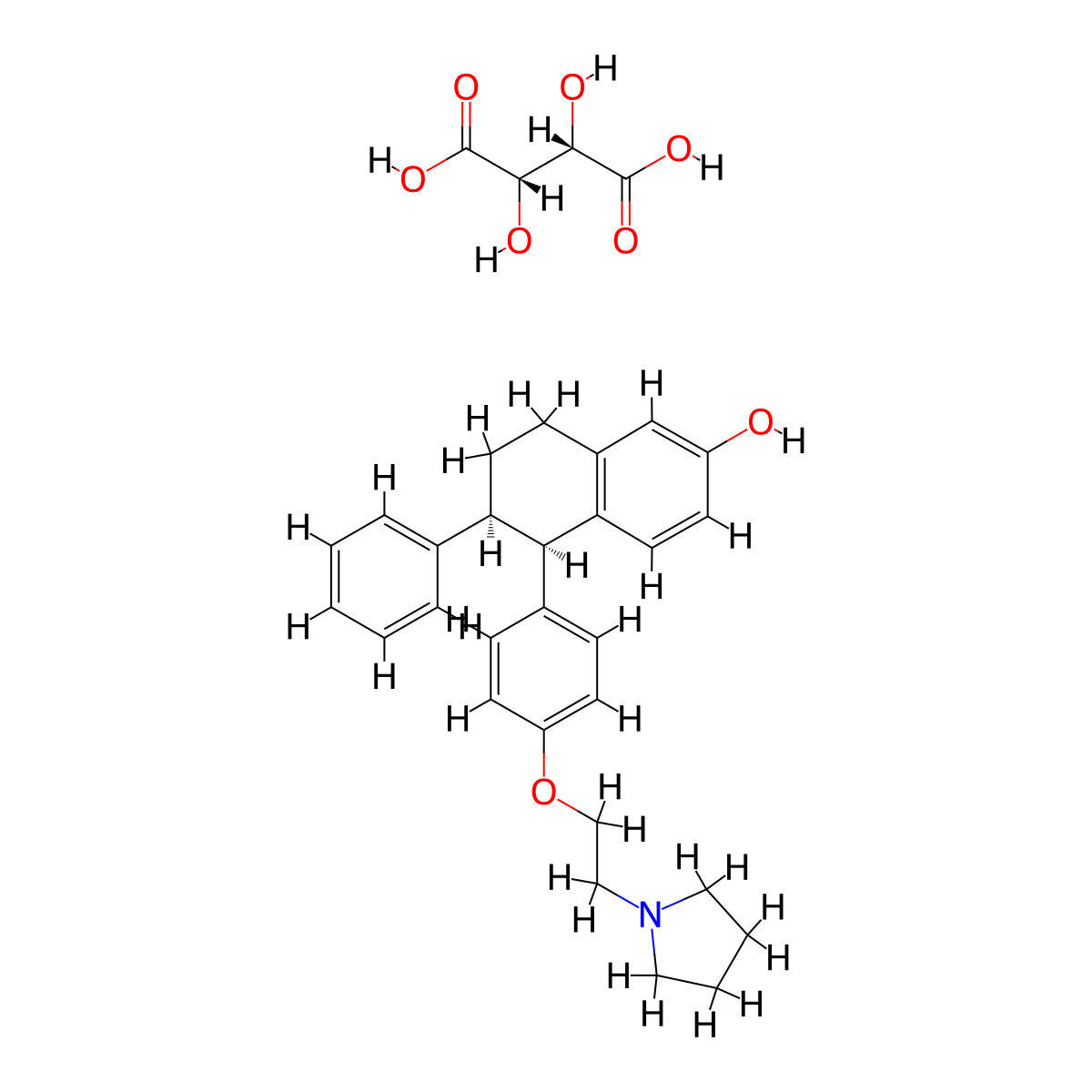 Lasofoxifene tartrate molecular structure, CAS 190791-29-8