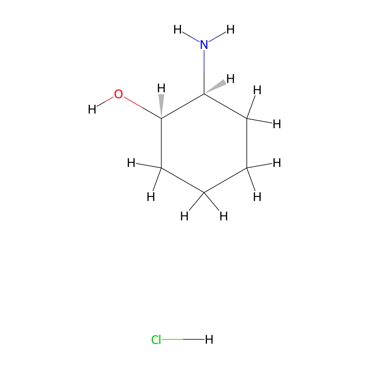 (1R,2S)-2-Aminocyclohexanol hydrochloride molecular structure, CAS 190792-72-4