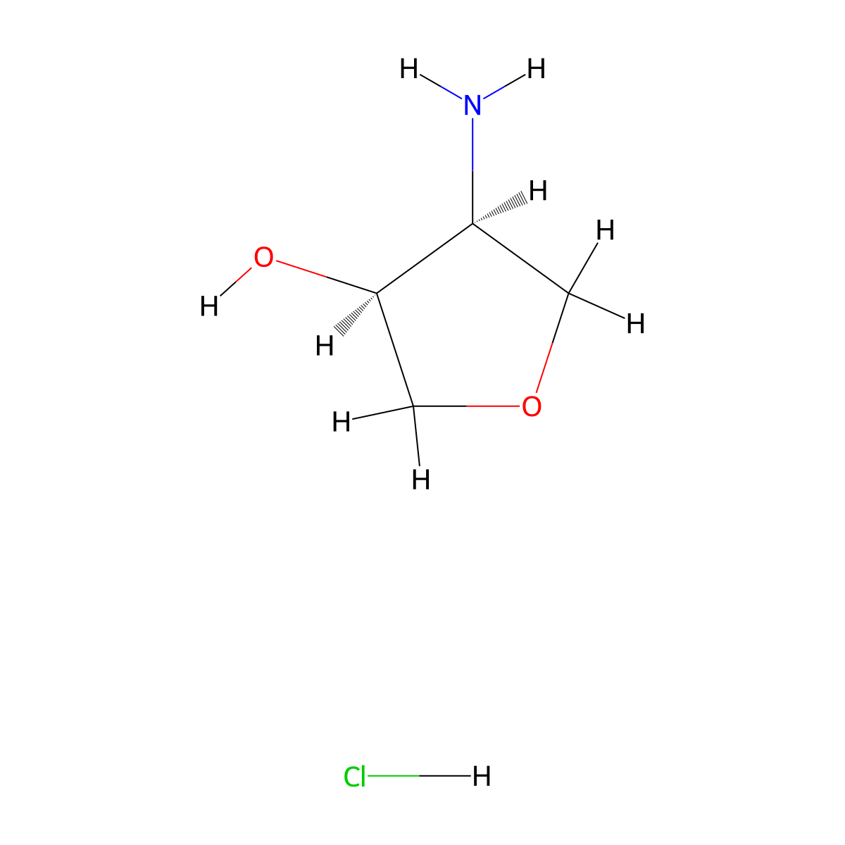 (3S,4S)-4-Aminotetrahydrofuran-3-ol hydrochloride molecular structure, CAS 190792-73-5