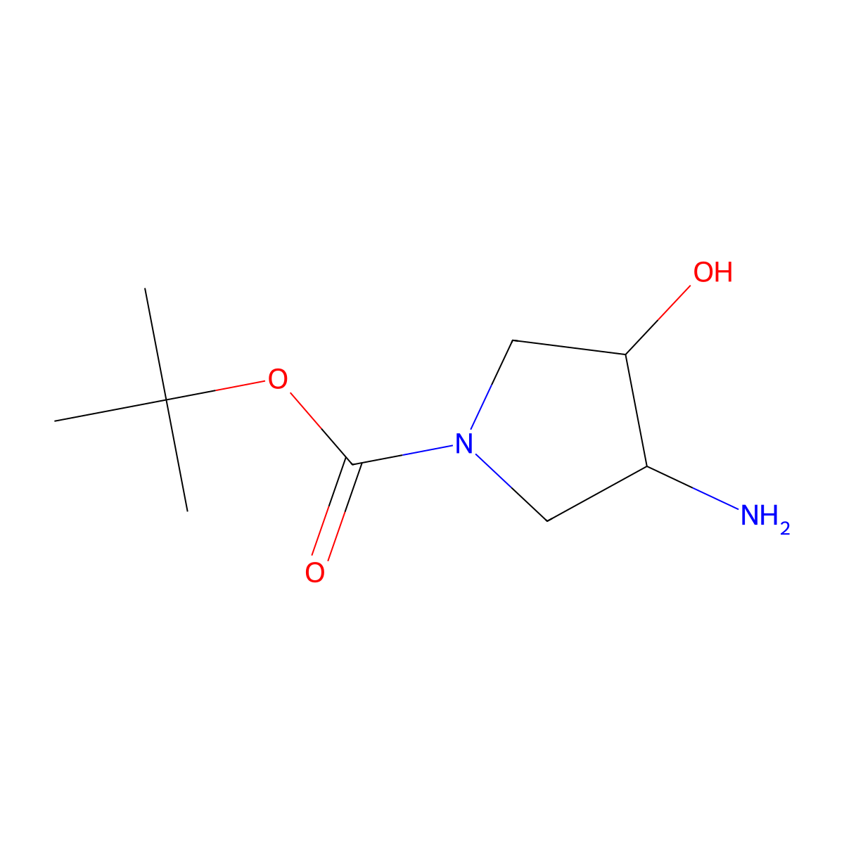 1-Boc-(3S,4S)-3-amino-4-hydroxypyrrolidine molecular structure, CAS 190792-74-6