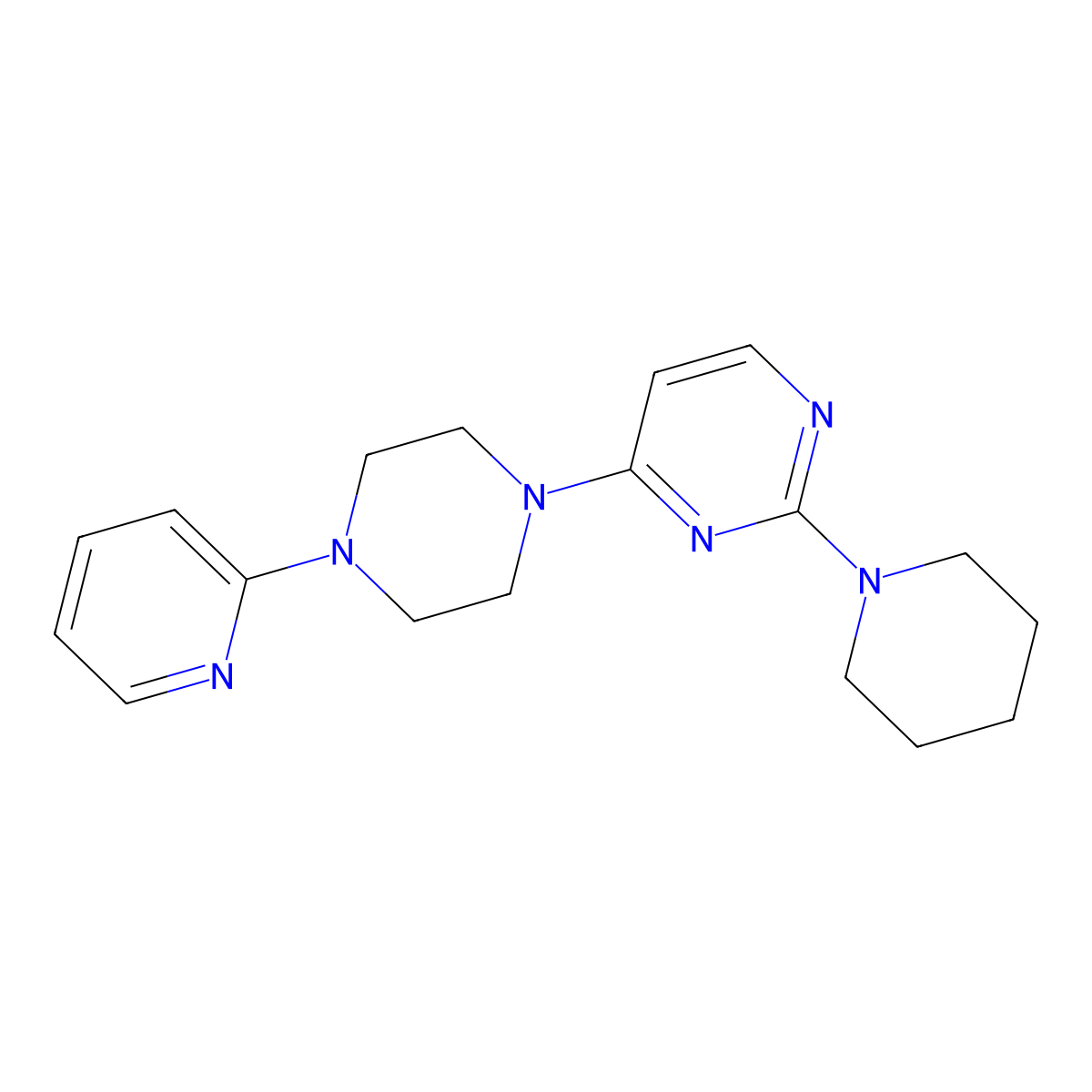 2-(Piperidin-1-yl)-4-[4-(pyridin-2-yl)piperazin-1-yl]pyrimidine molecular structure, CAS 1907923-03-8