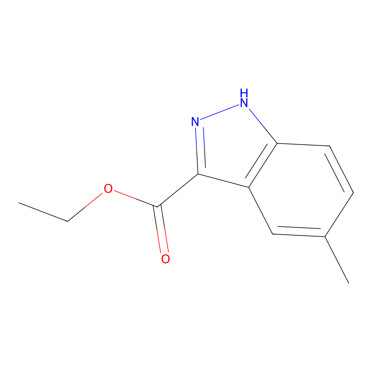 Ethyl 5-methyl-1H-indazole-3-carboxylate molecular structure, CAS 1908-01-6